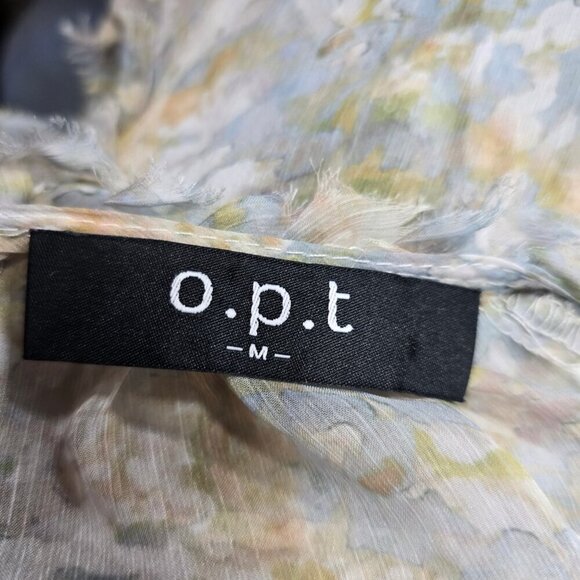 OPT Tuckernuck Olive Green Yellow Tiered Babydoll Boho Dress - Picture 10 of 10